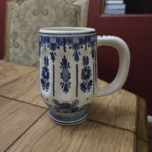 Blue and White Ceramic Mug